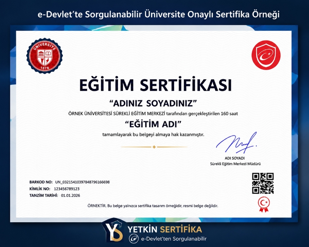 e-Devlet Onaylı Üniversite Sertifikası